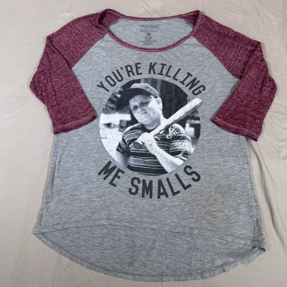 The Sandlot You're Killing Me Smalls Raglan Shirt M Gray Burgundy Ham Porter
